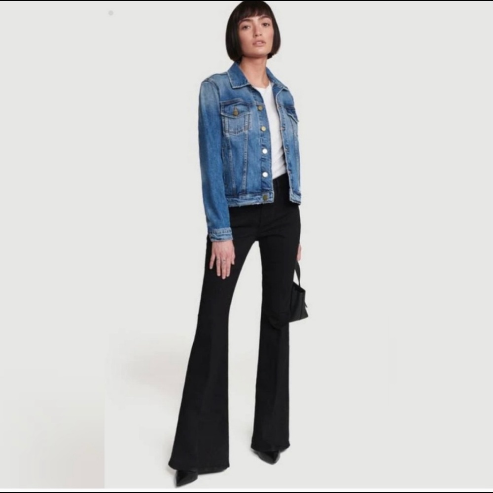 FRAME Denim Le Pixie High Flare Jeans Film Noir 28